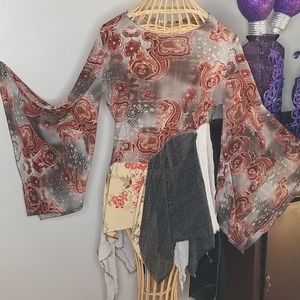 Saffir Ynys Large Hand Crafted Handmade Upcycled Boho Tunic